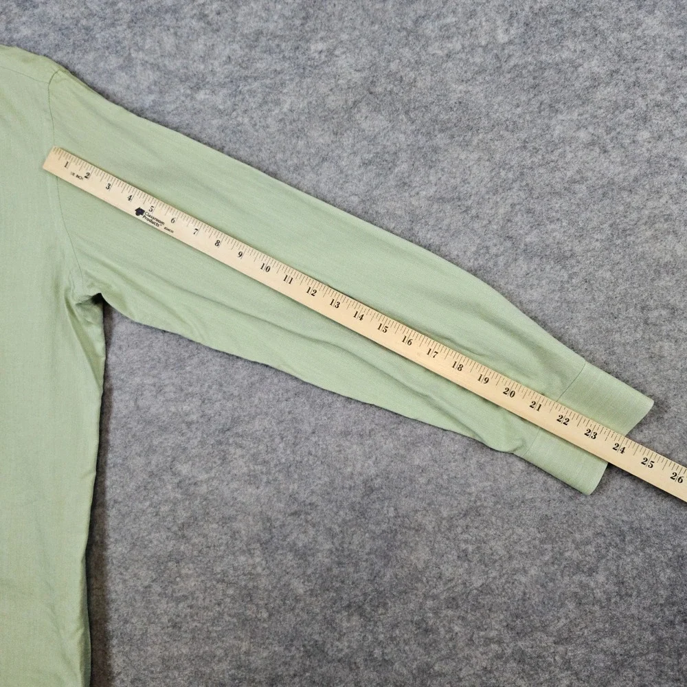 Banana Republic Men's‎ Fitted Green Size M 15-15 1/2 Texture Striped Dress Shirt